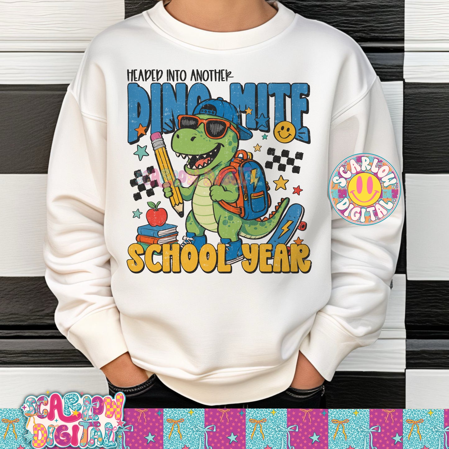 Heading Back Into a Dino-Mite School Year PNG Digital Design