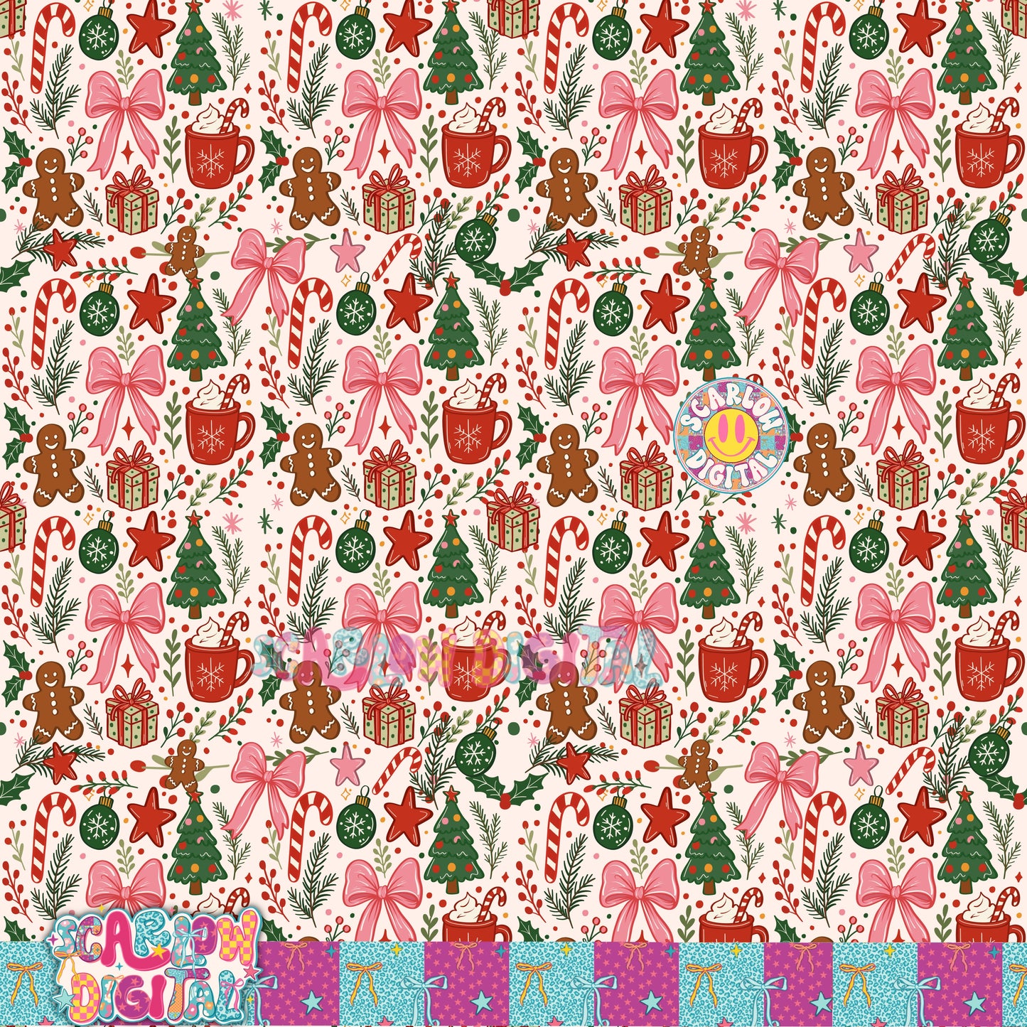 Merry Christmas Seamless Pattern Digital Design