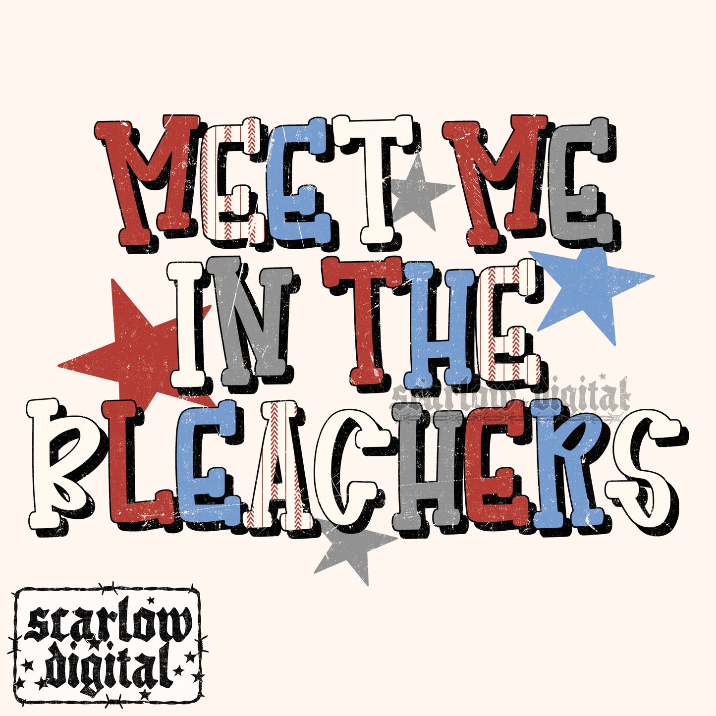 Meet Me in the Bleachers PNG Digital Design