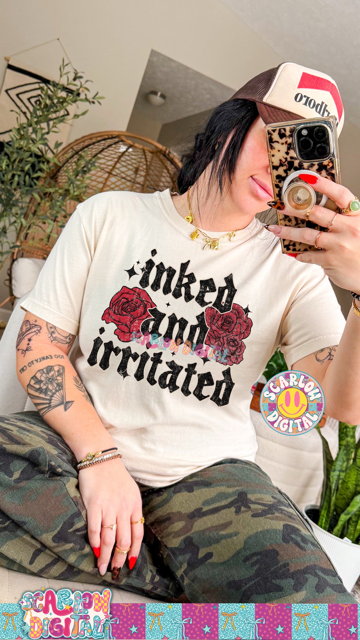 Inked and Irritated PNG Digital Design