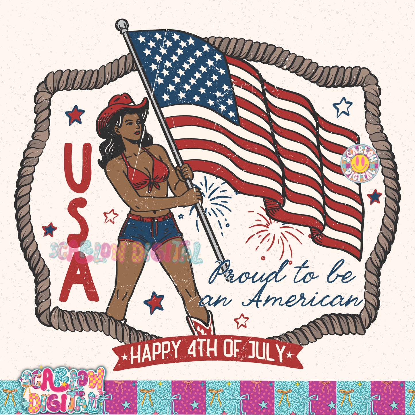 Proud to Be an American PNG Digital Design