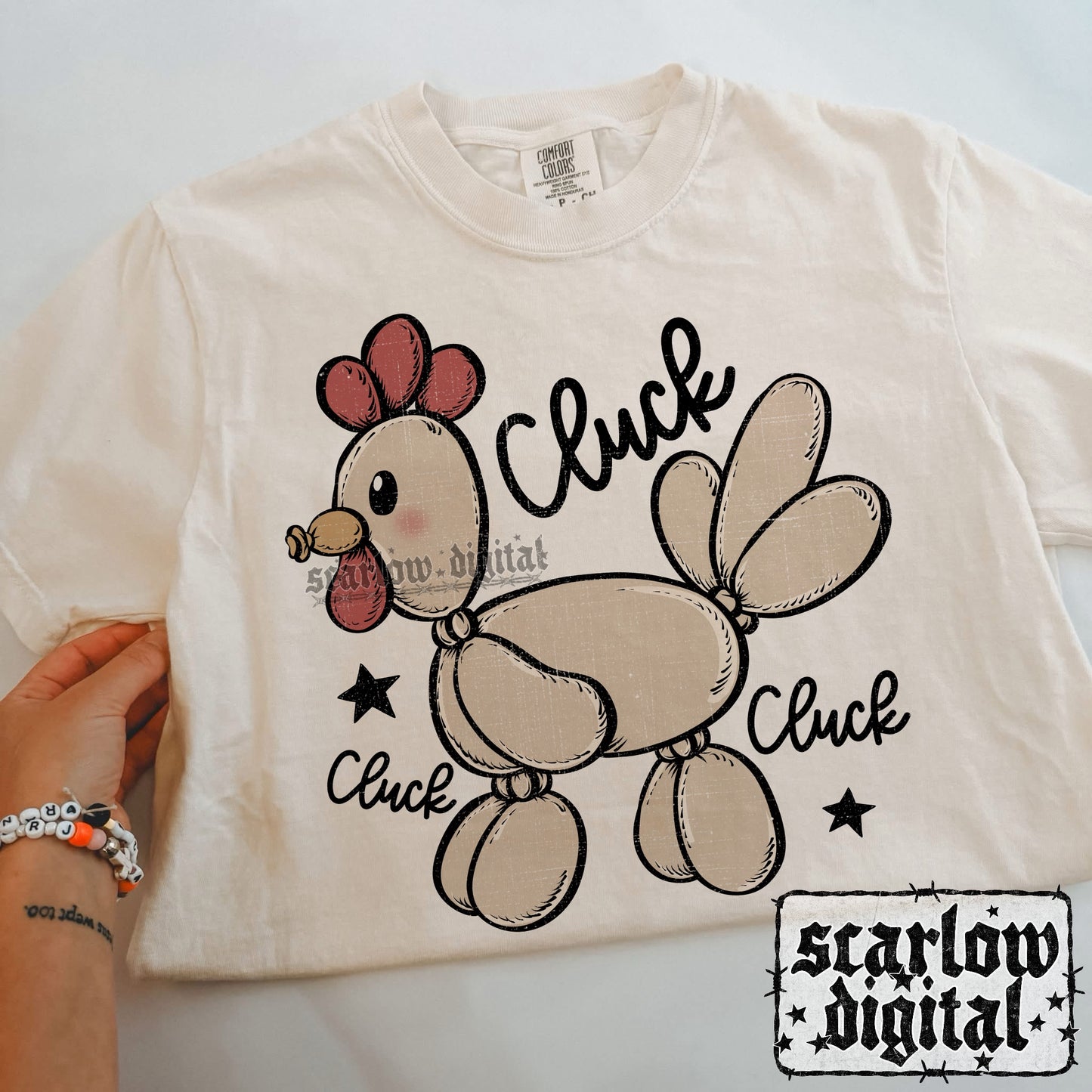 Cluck Cluck Chicken Balloon Animal PNG Digital Design