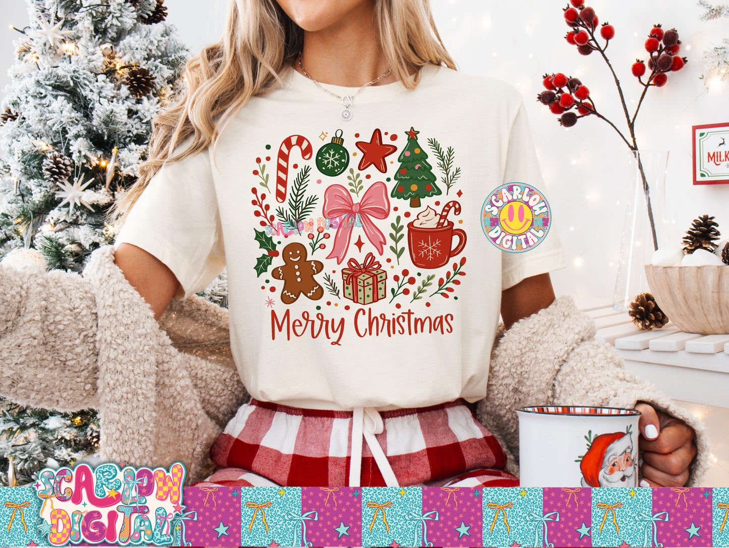Merry Christmas PNG Digital Design