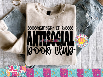 Members Only Antisocial Book Club PNG Digital Design