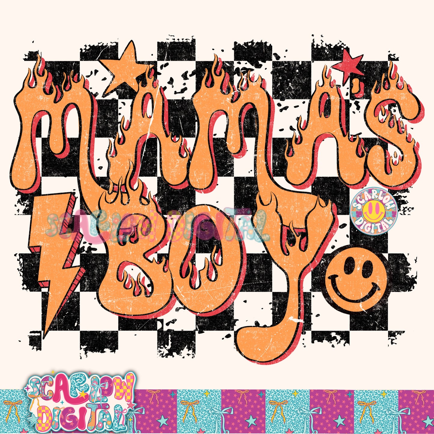 Mama's Boy in Orange PNG Digital Design