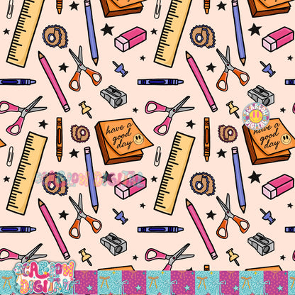 School Things Seamless Pattern Digital Design