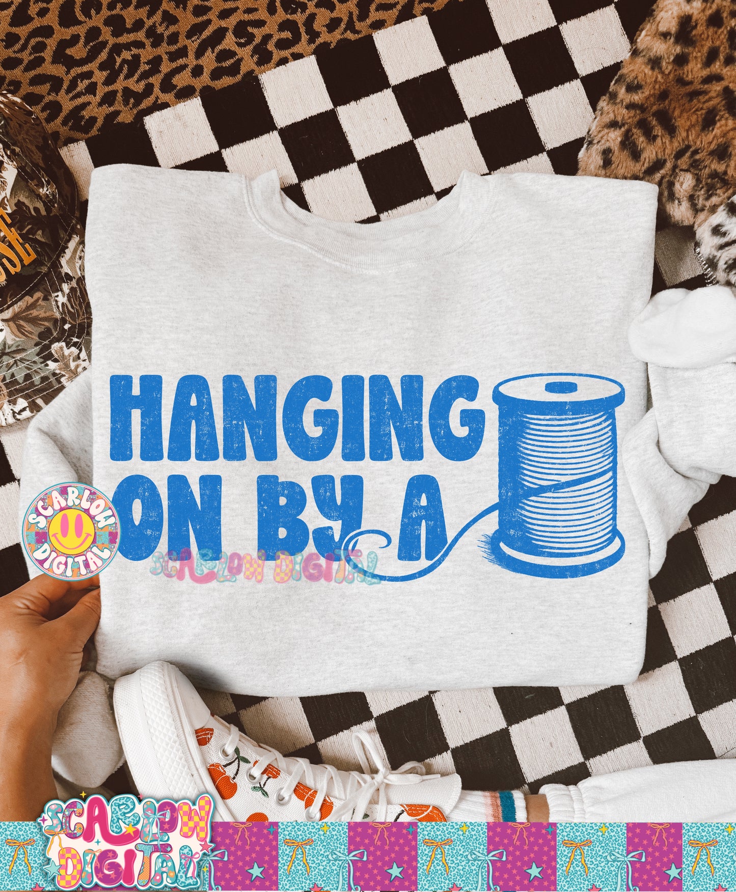 Hanging On By a Thread PNG Digital Design