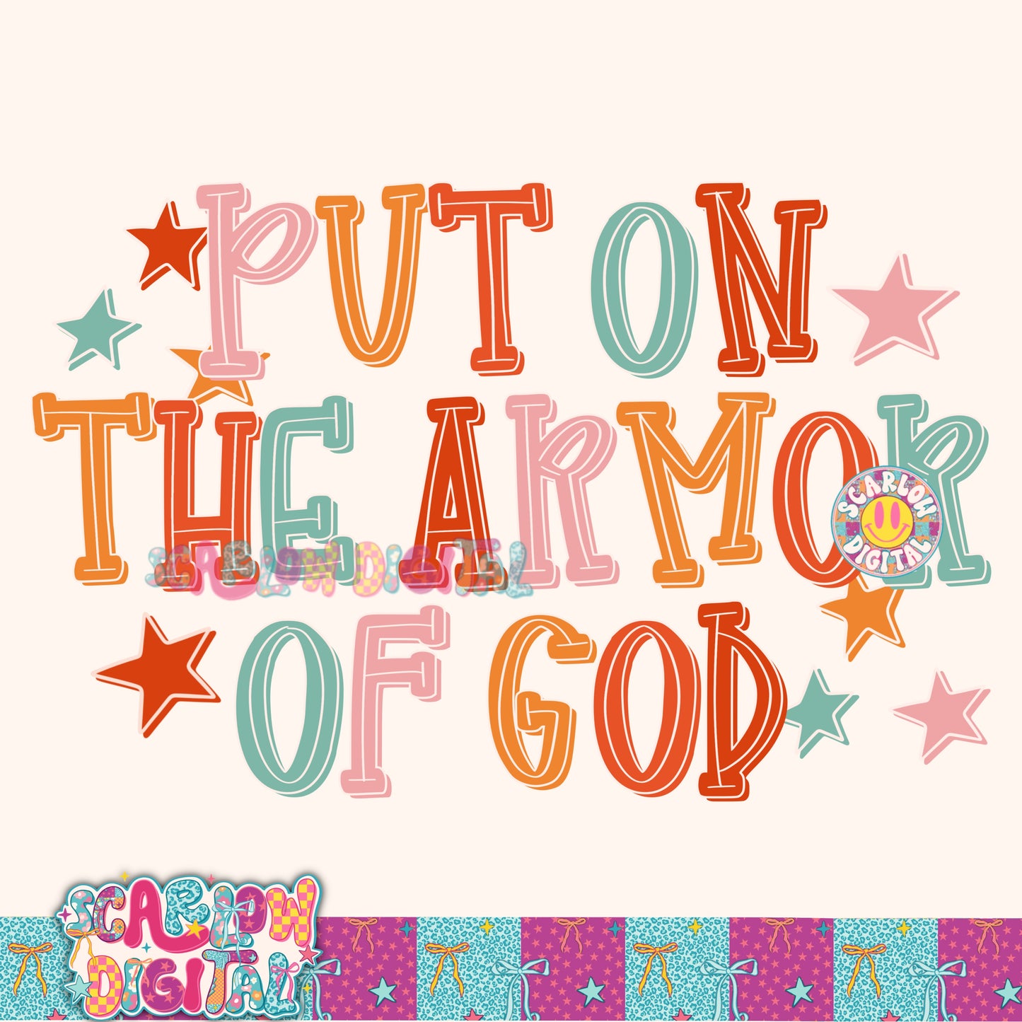 Put on the Armor of God PNG Digital Design
