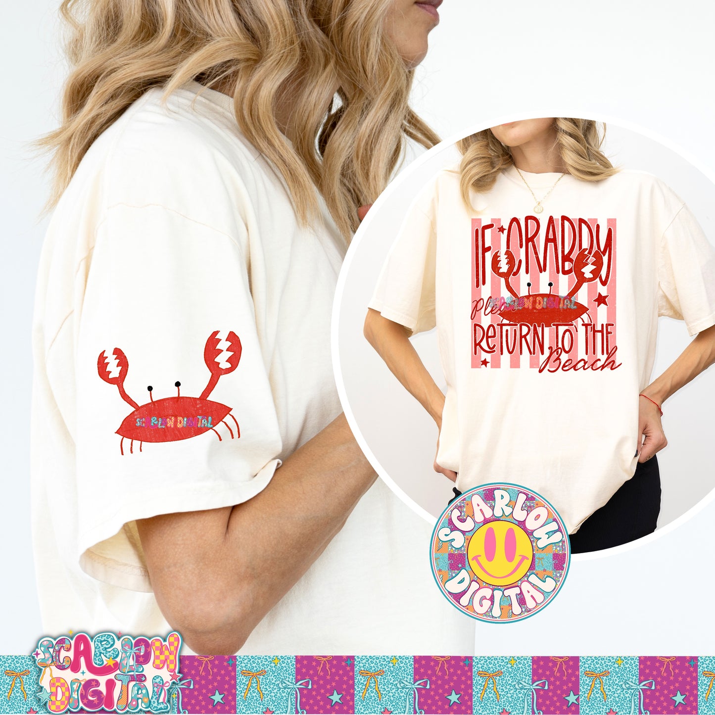 If Crabby Please Return to the Beach PNG Digital Design - Collab With My Brother