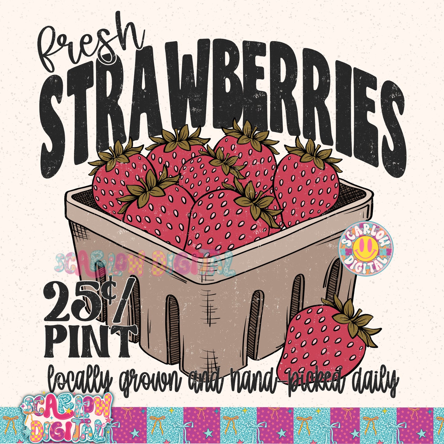 Fresh Strawberries PNG Digital Design
