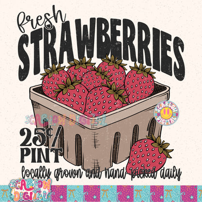 Fresh Strawberries PNG Digital Design