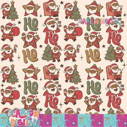 Ho Ho Ho Seamless Pattern Digital Design