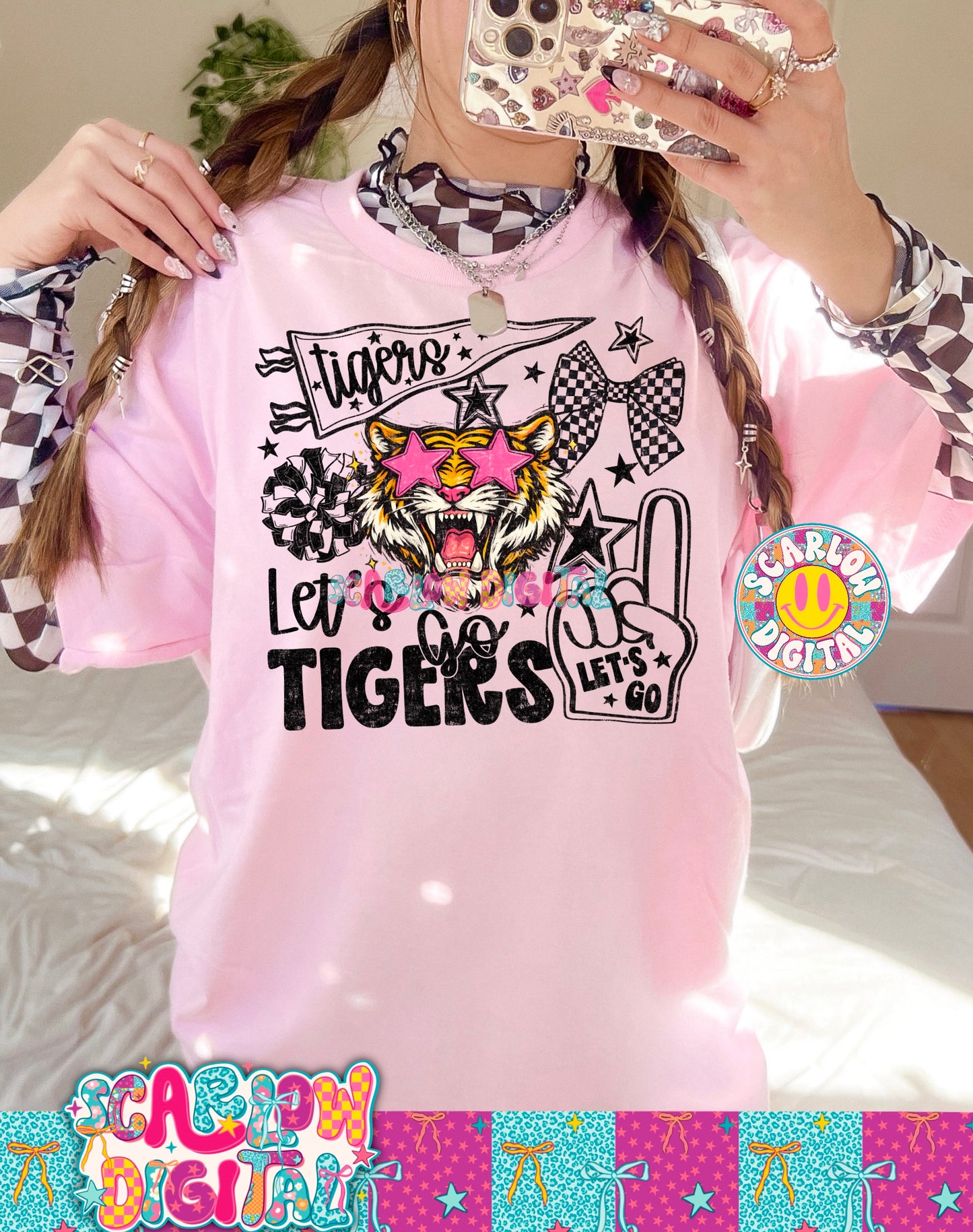Tigers Mascot PNG Digital Design