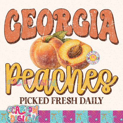 Georgia Peaches PNG Digital Design