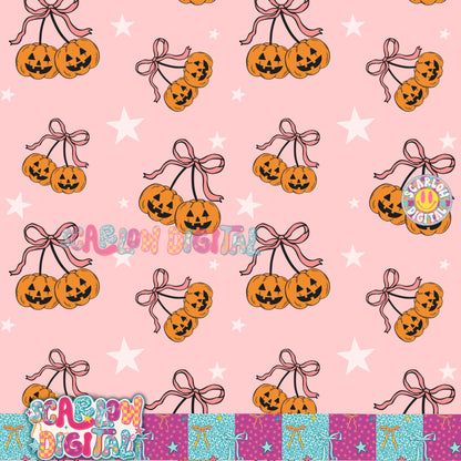 NEW NEW NEW! Cherry Pumpkins Seamless Pattern Digital Design