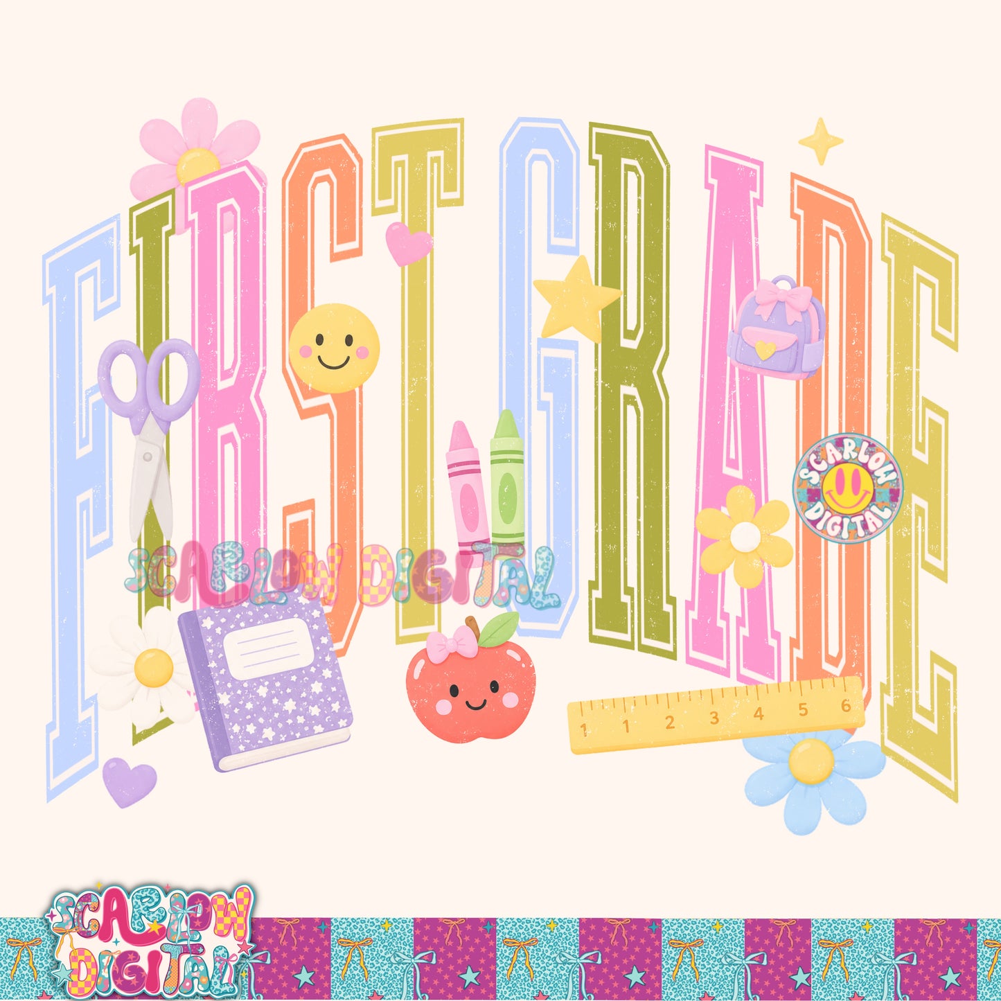 First Grade PNG Digital Design