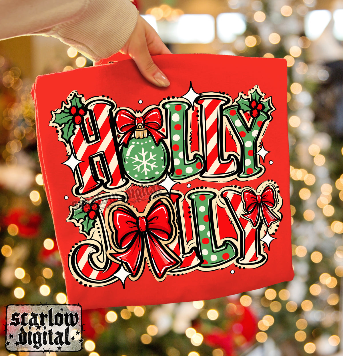 Holly Jolly PNG Digital Design
