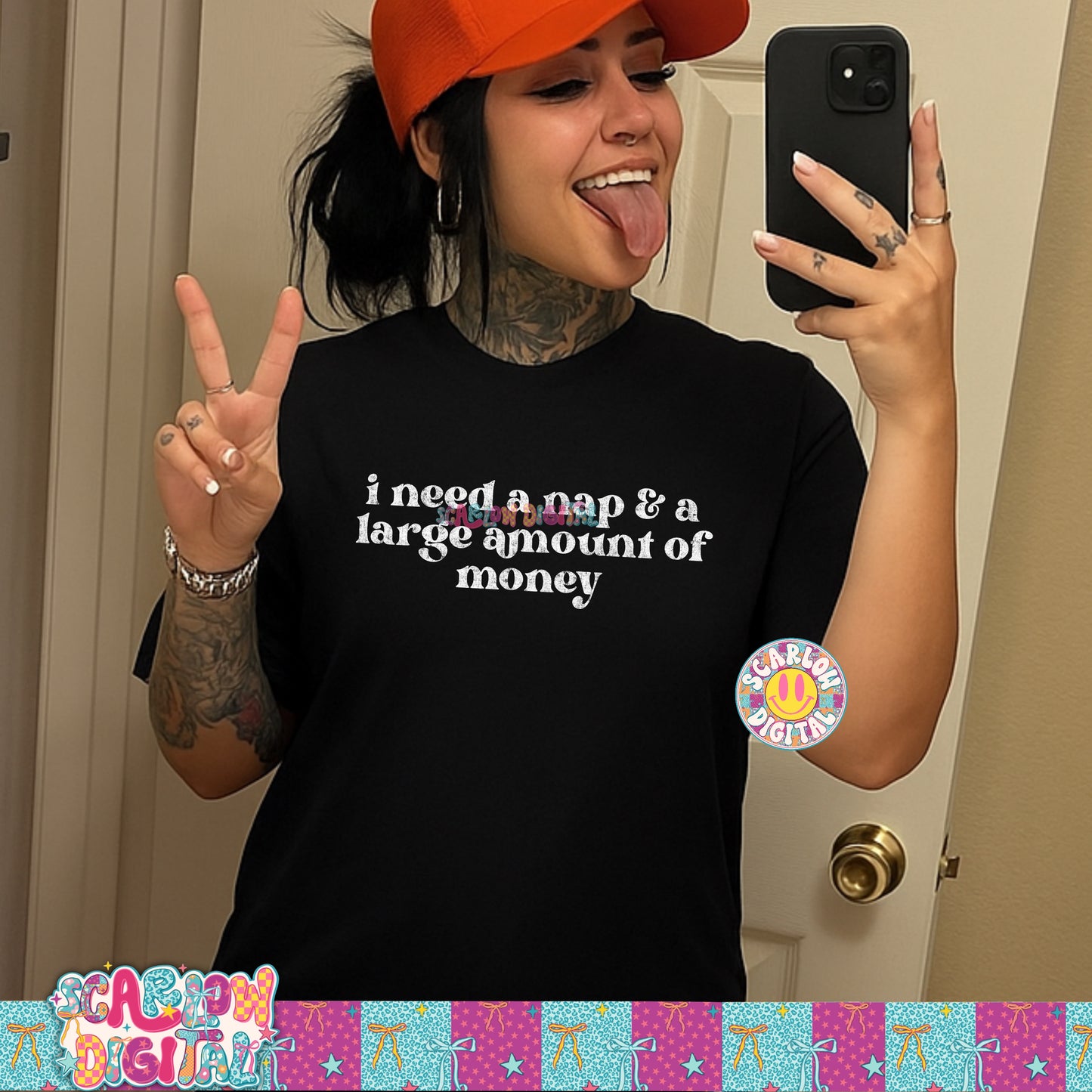 I Need a Nap & a Large Amount of Money PNG Digital Design