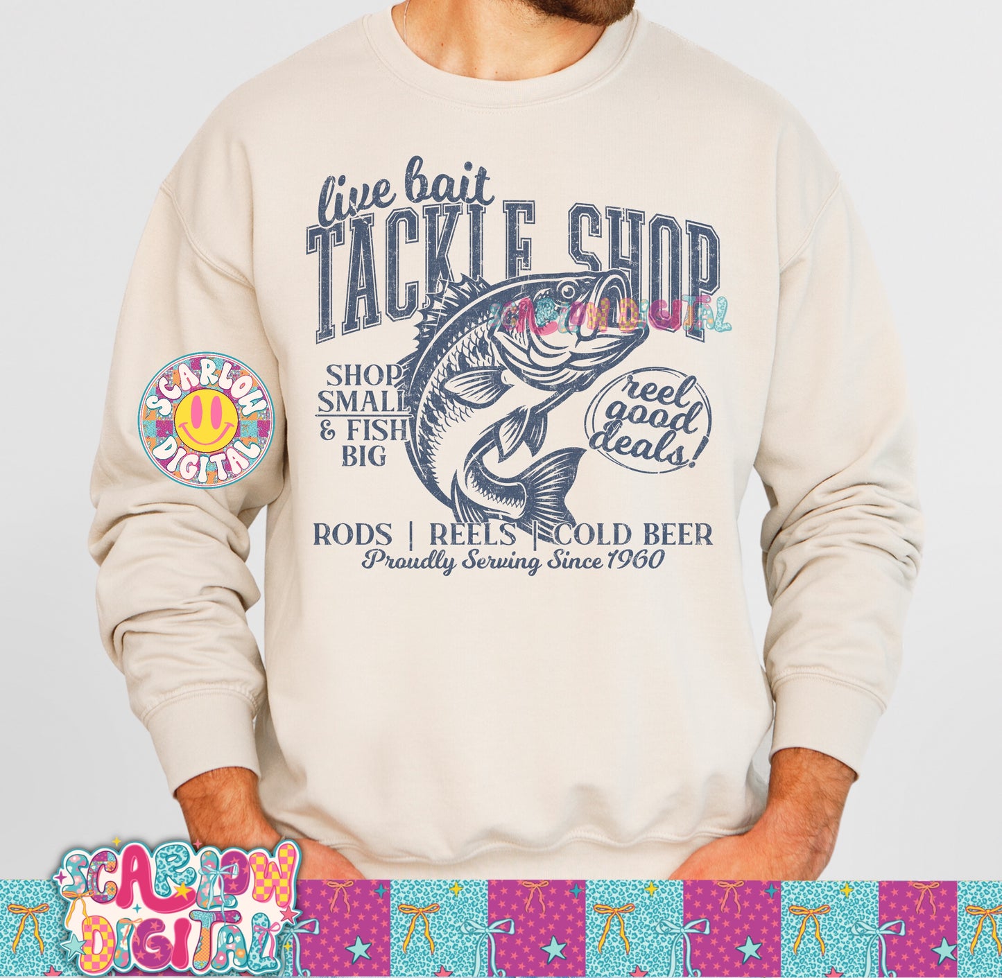 Live Bait Tackle Shop PNG Digital Design