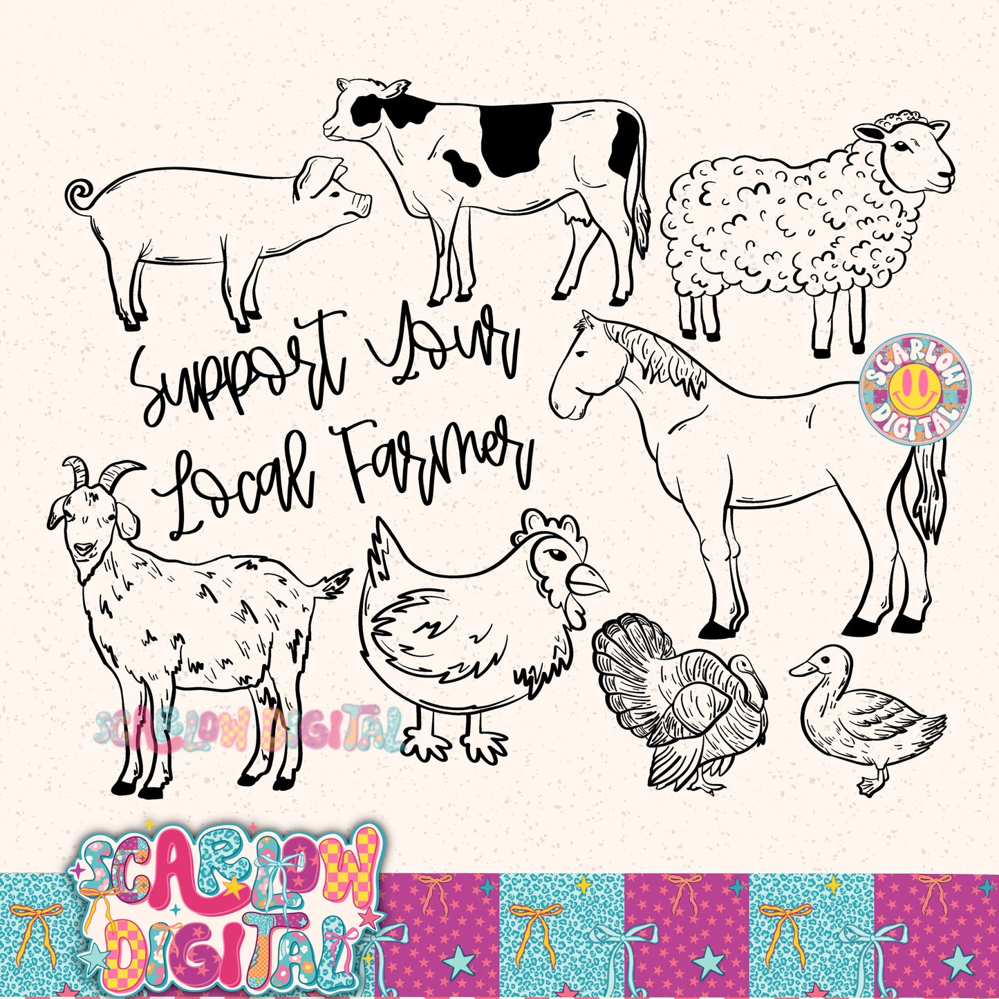 Support Your Local Farmer PNG Digital Design