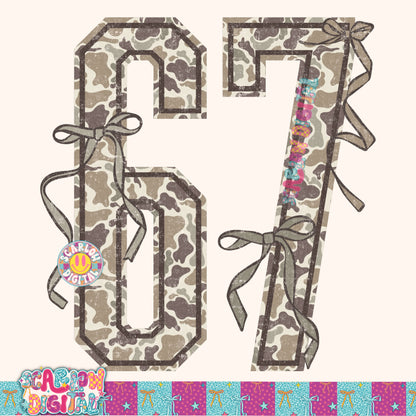 ✨NEW NEW NEW✨ Camo 67 With Bows PNG Digital Design