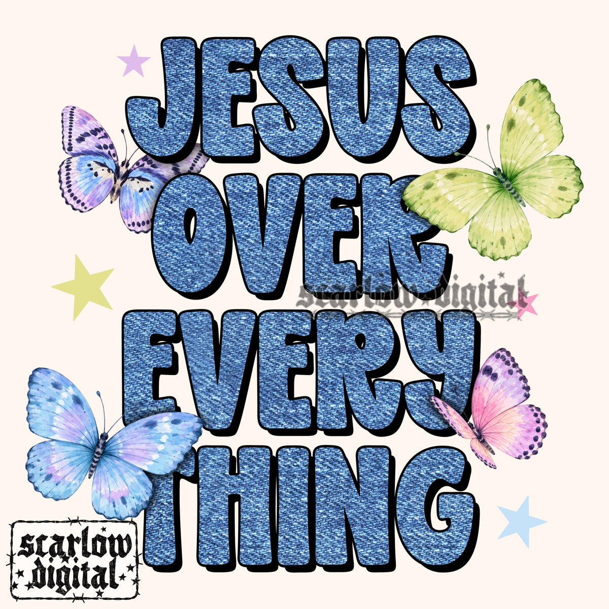 Jesus Over Everything BACK PNG Digital Design