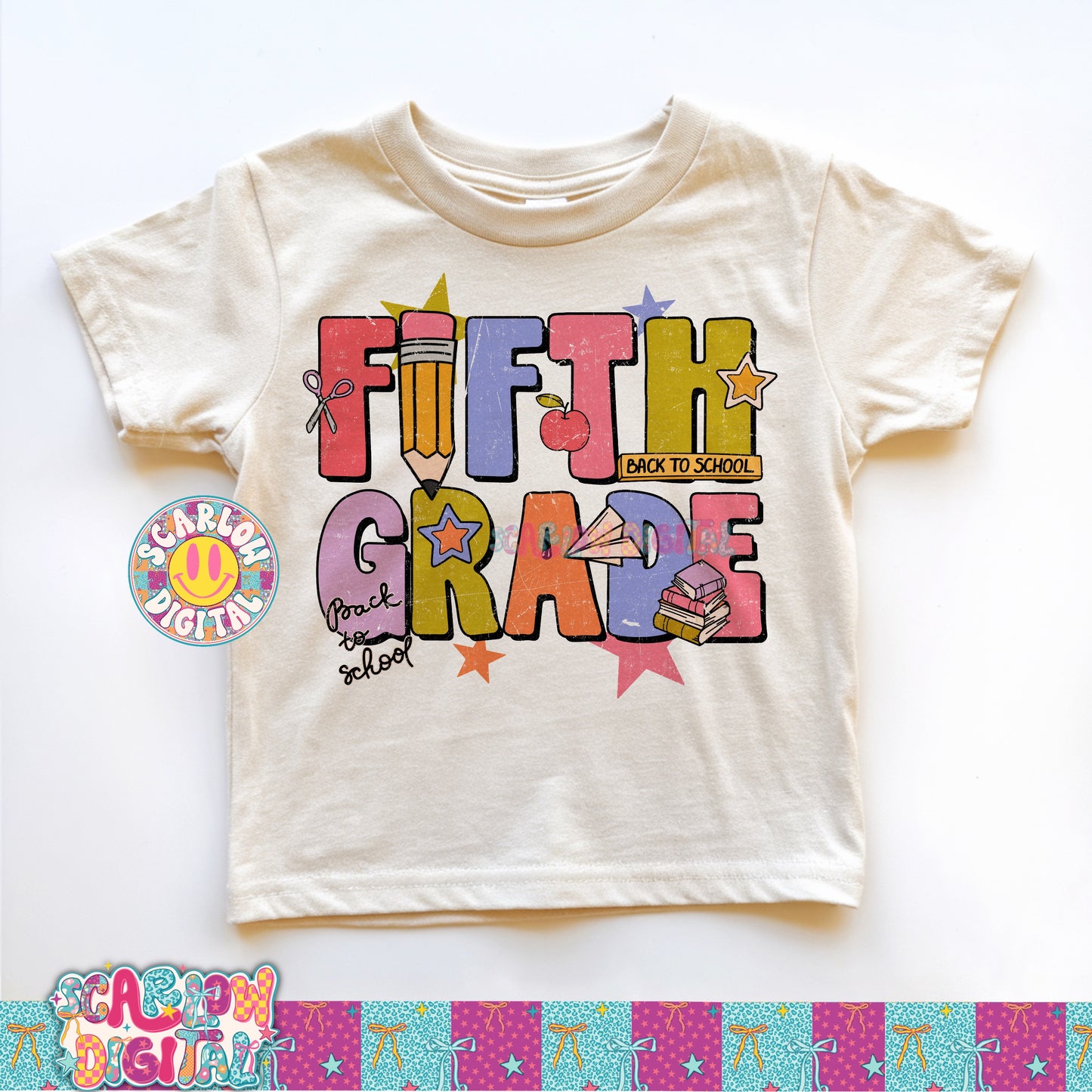 Fifth Grade Back to School PNG Digital Design
