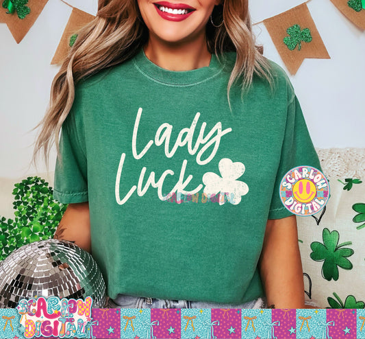 Lady Luck Shamrock St Patrick's Day PNG Digital Design