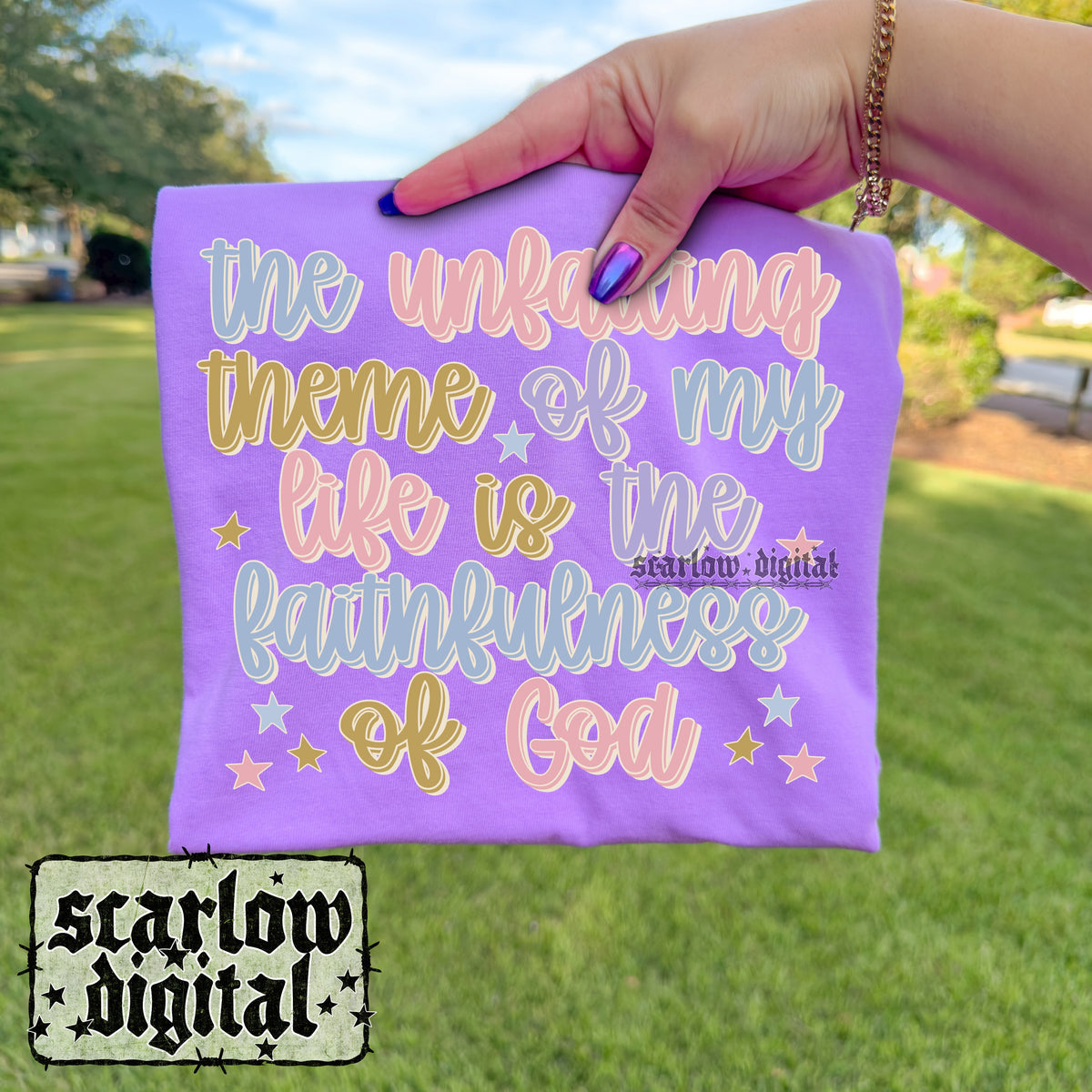 The Unfailing Theme of My Life is the Faithfulness of God PNG Digital Design