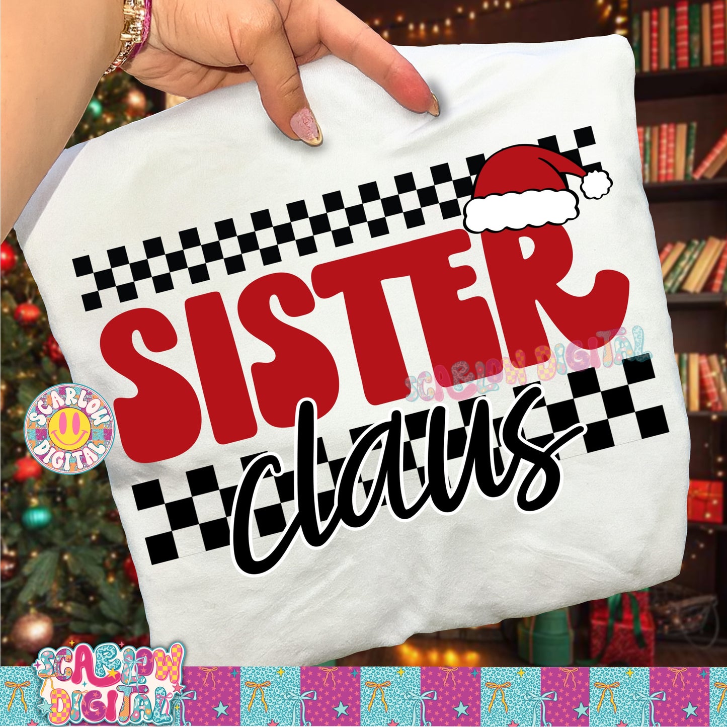 Sister Claus PNG Digital Design