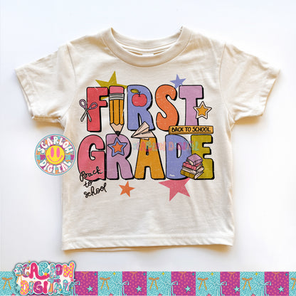 First Grade Back to School PNG Digital Design