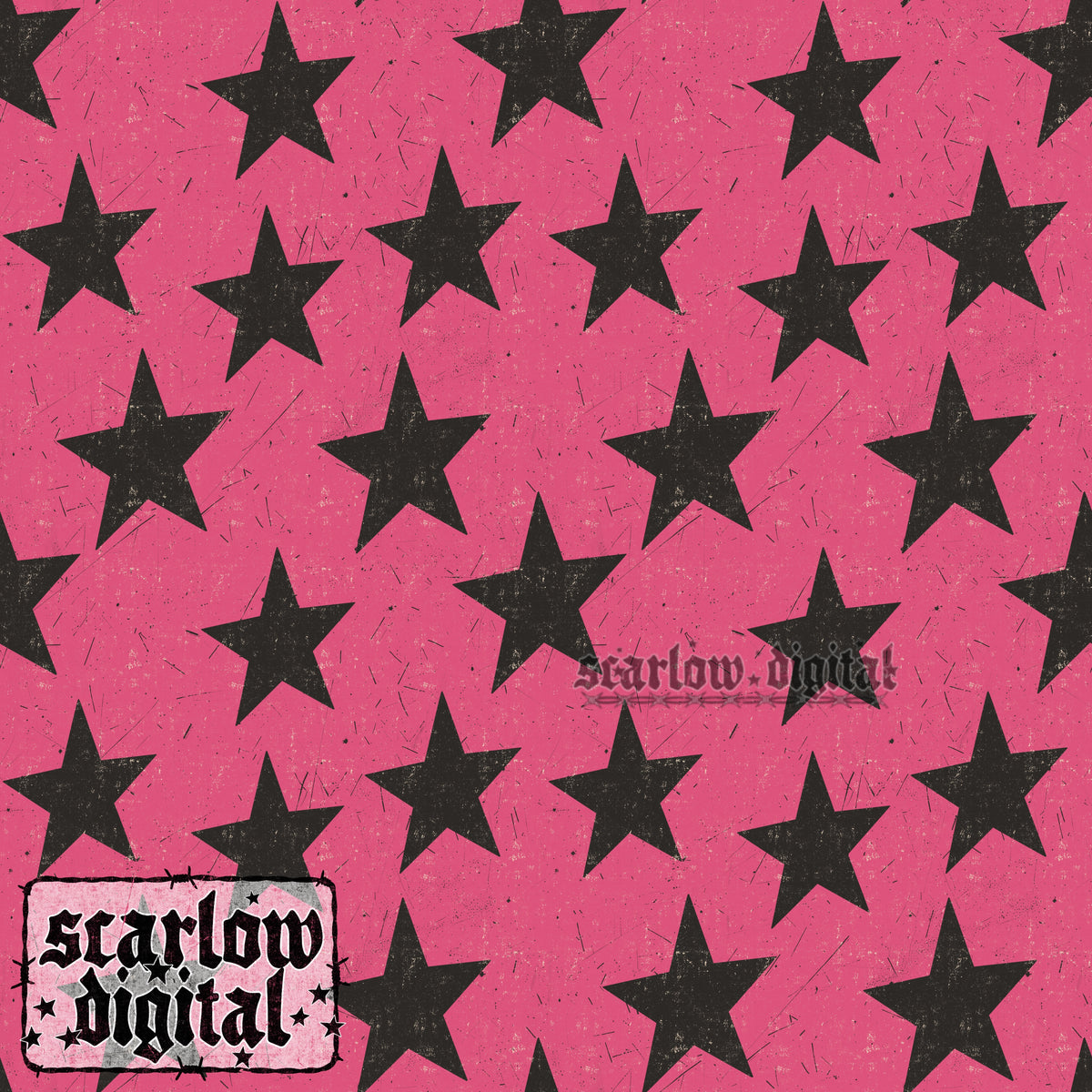 Pink Stars Seamless Pattern Digital Design