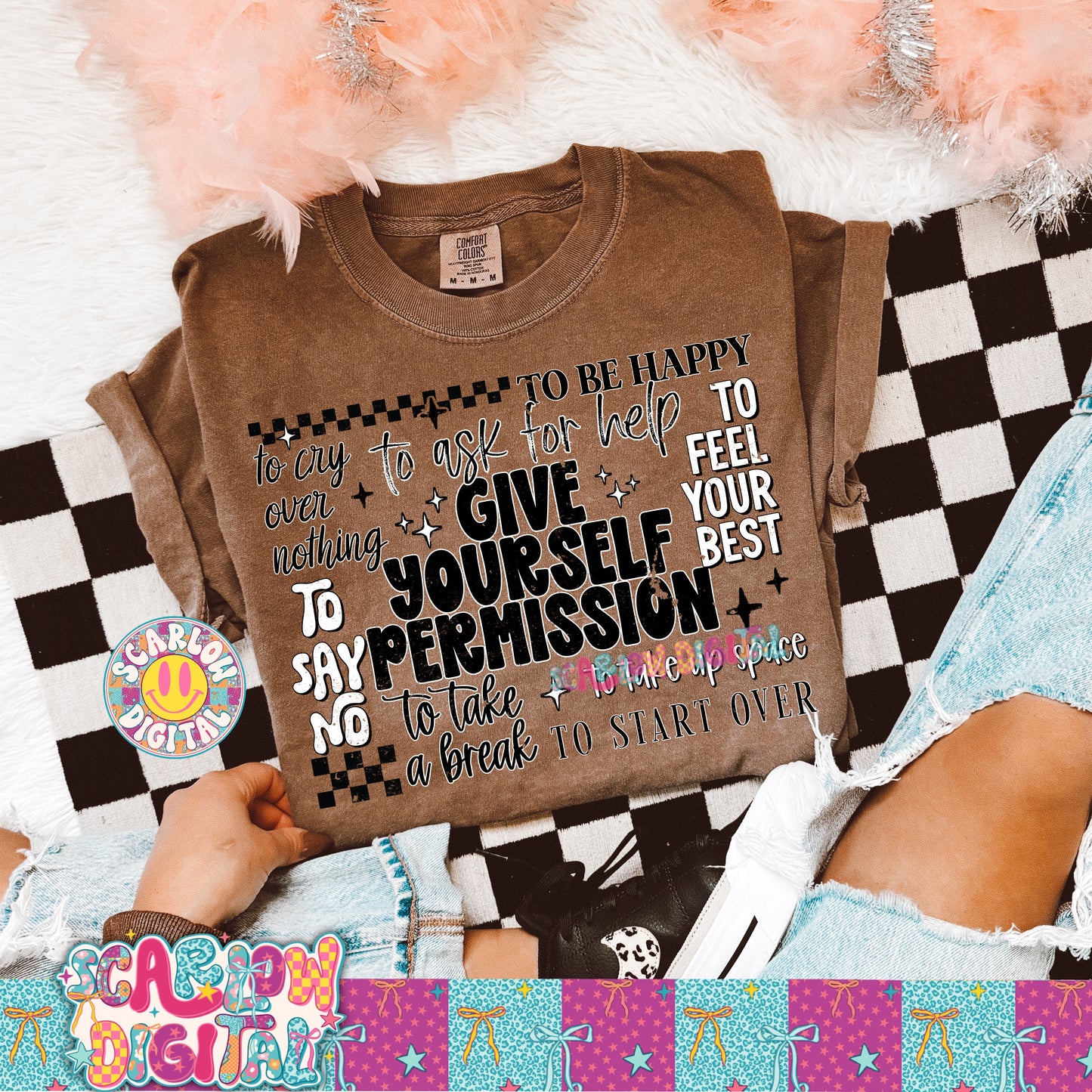 Give Yourself Permission PNG Digital Design