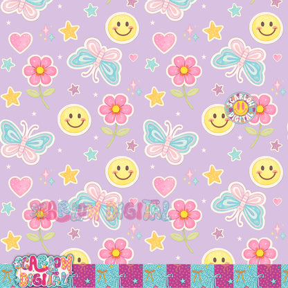 Preppy Doodles Seamless Pattern Digital Design