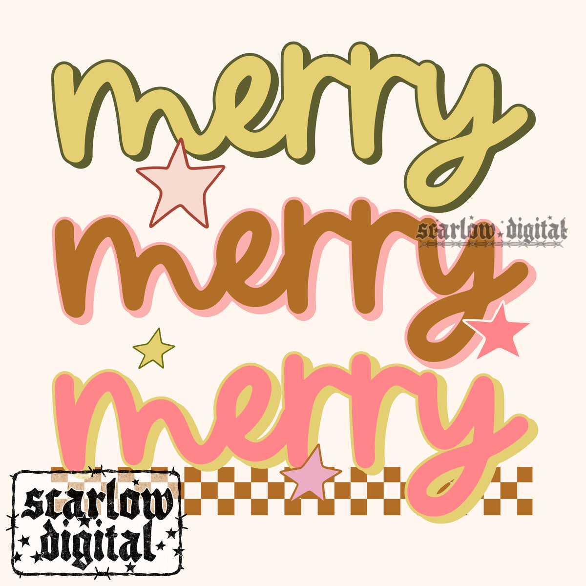 Merry Merry Merry PNG Digital Design