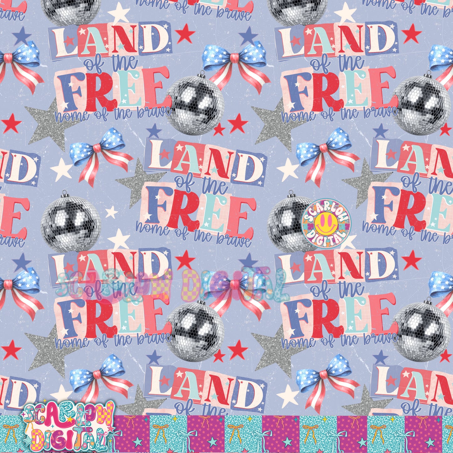 Land of the Free Seamless Pattern Digital Design