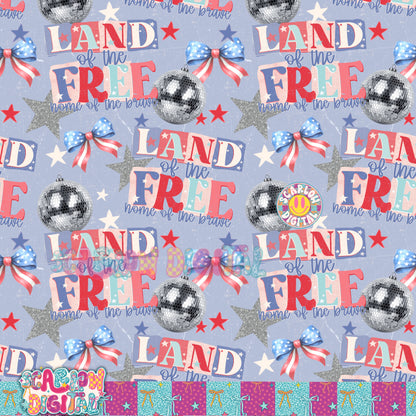 Land of the Free Seamless Pattern Digital Design