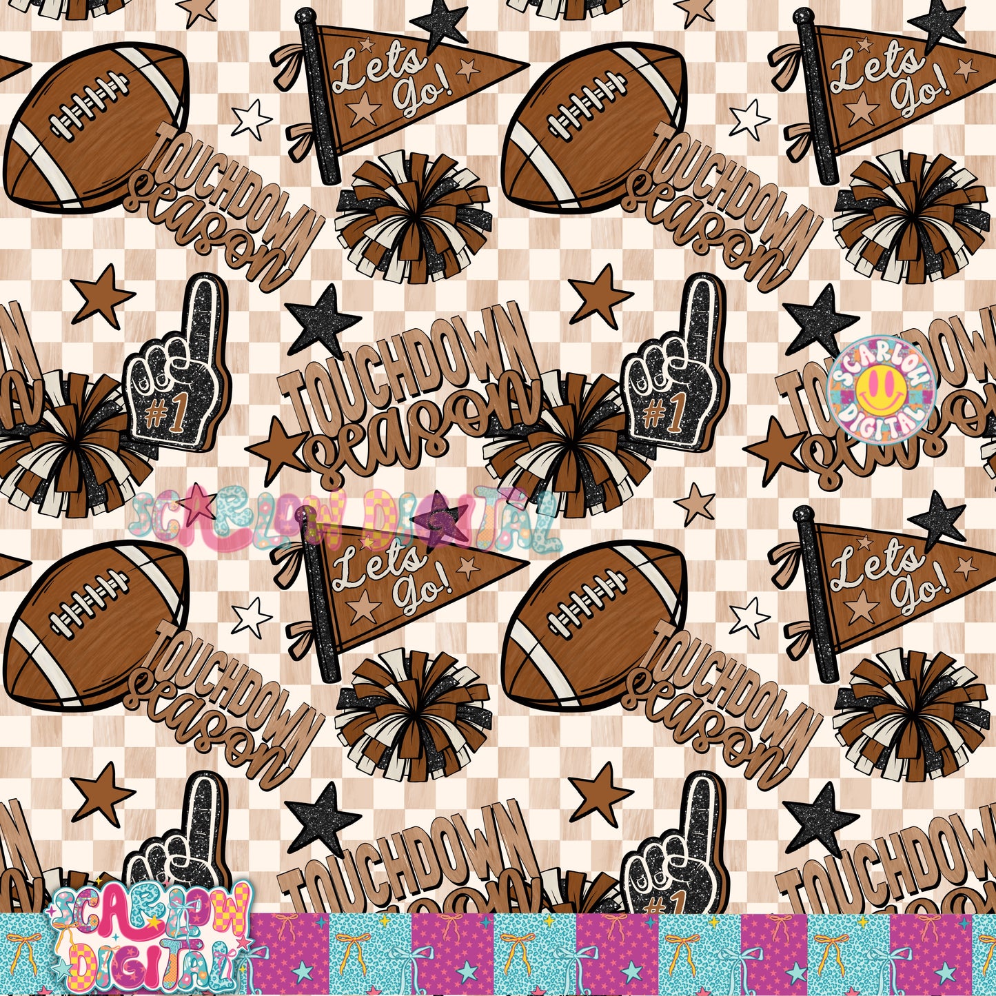 Touchdown Season Seamless Pattern Digital Design