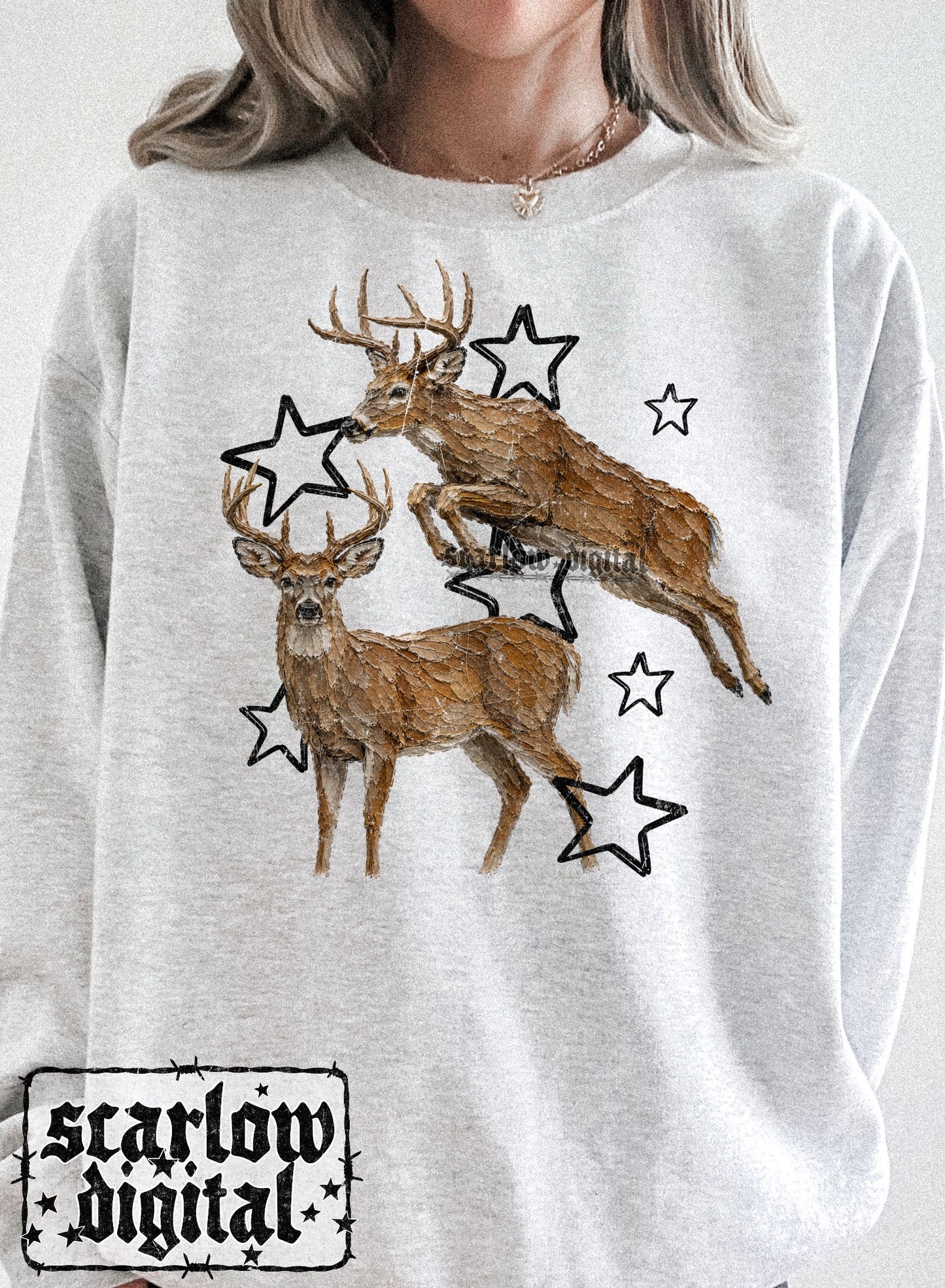 Painted Deer PNG Digital Design