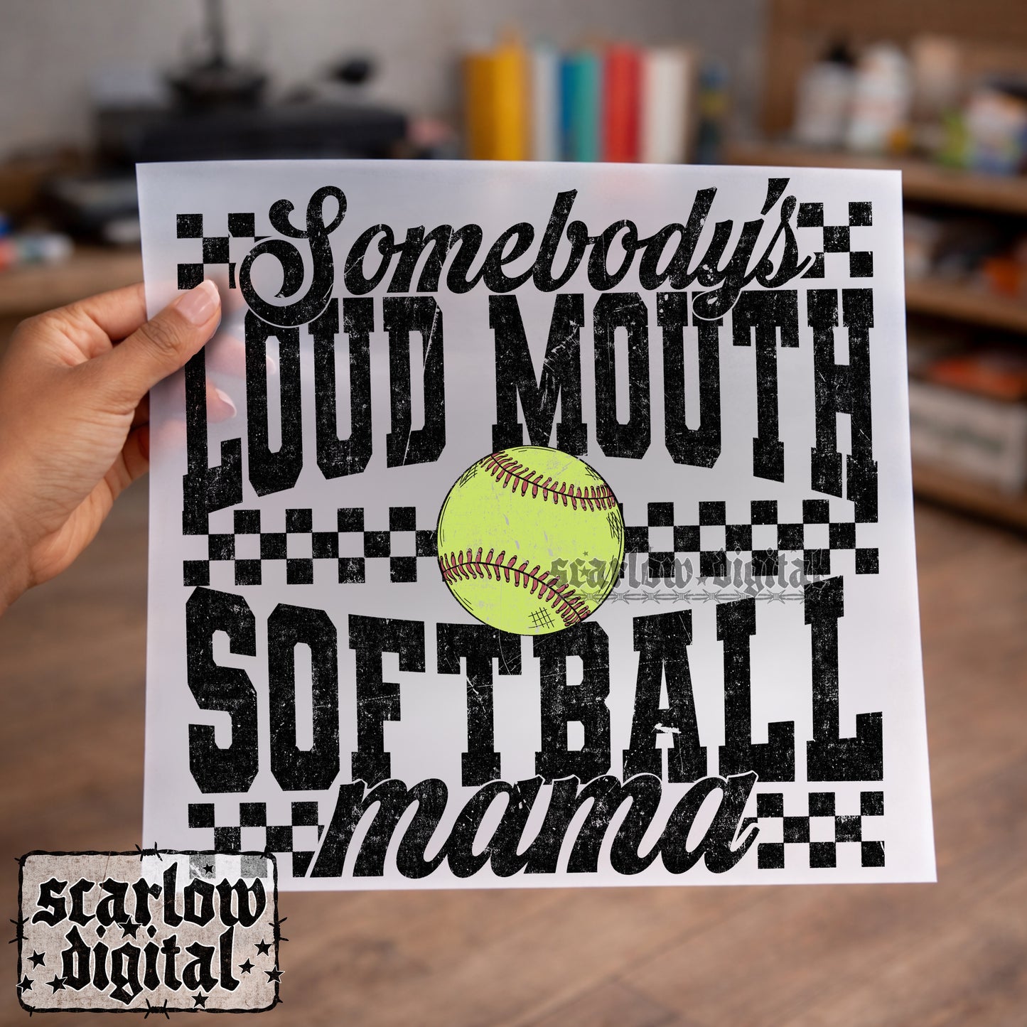 Softball Mama PNG Digital Design