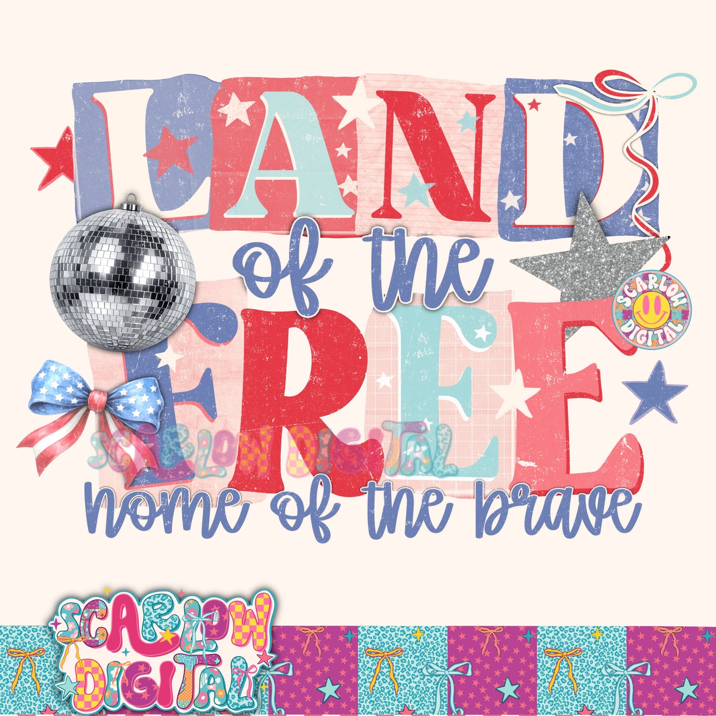 Land of the Free PNG Digital Design