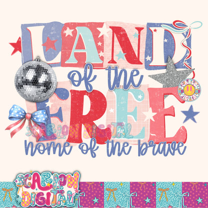Land of the Free PNG Digital Design