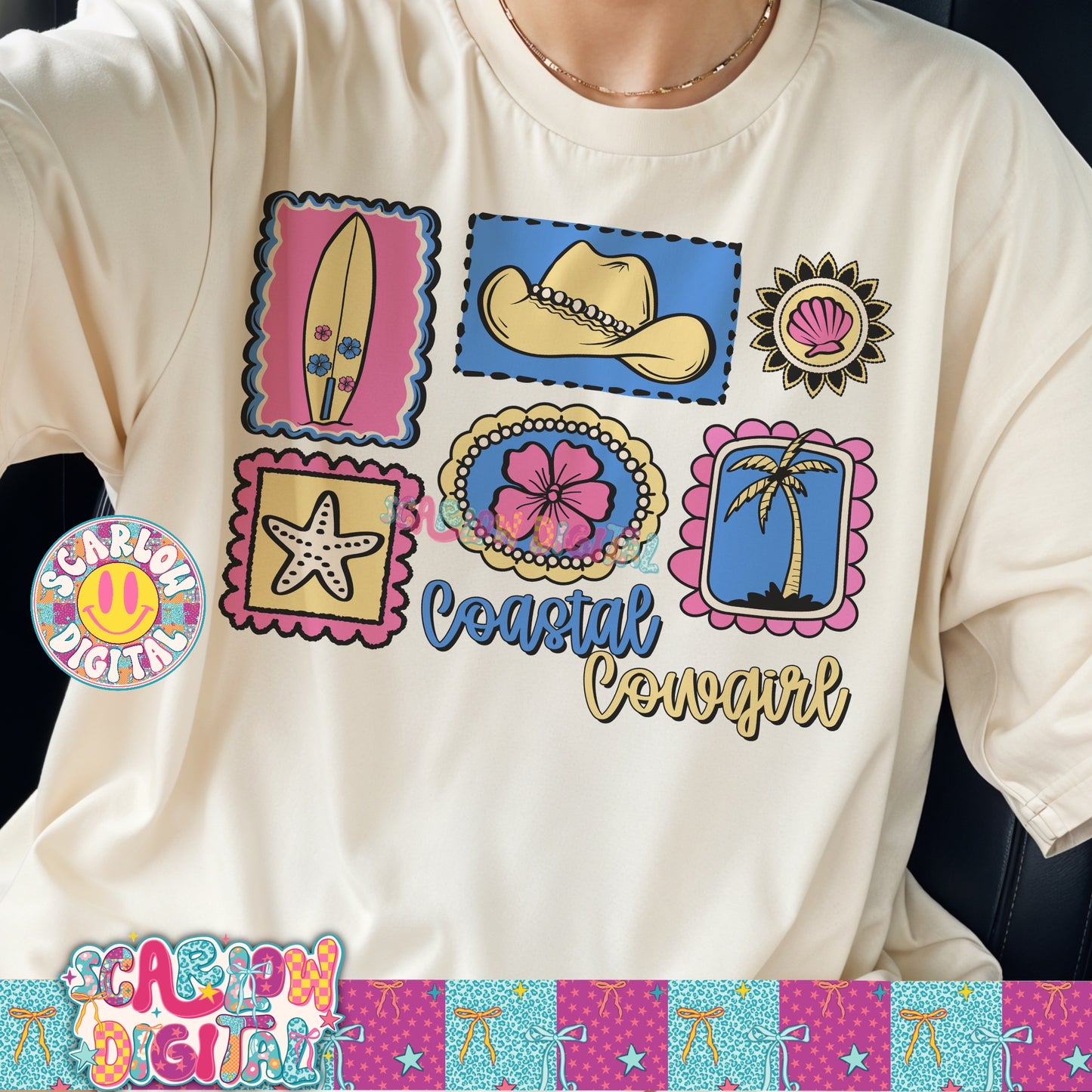Coastal Cowgirl Full Color PNG Digital Design