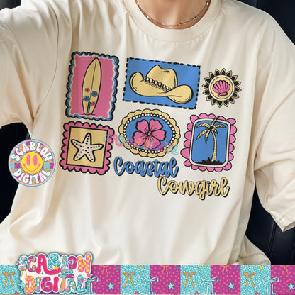 Coastal Cowgirl Full Color PNG Digital Design