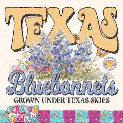 Texas Bluebonnets PNG Digital Design