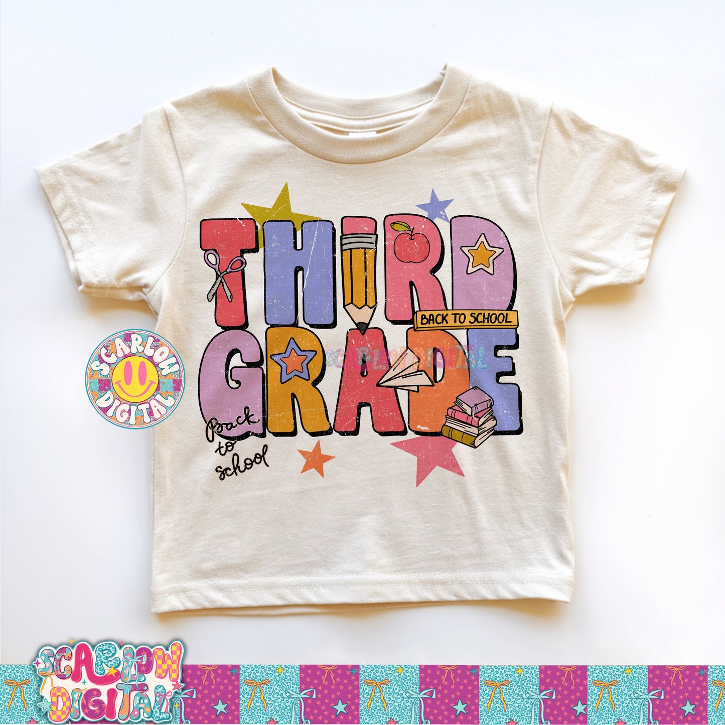 Third Grade Back to School PNG Digital Design