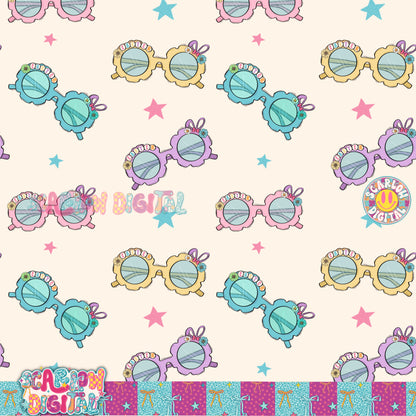 Easter Glasses Seamless Pattern Digital Design