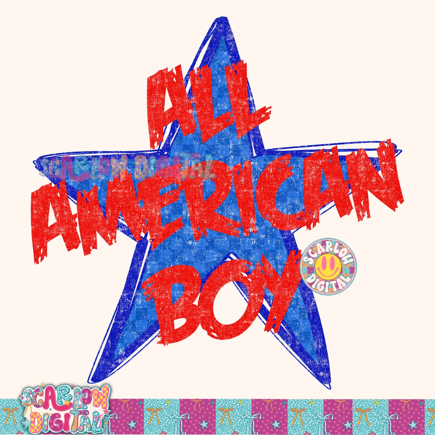 All American Boy PNG Digital Design