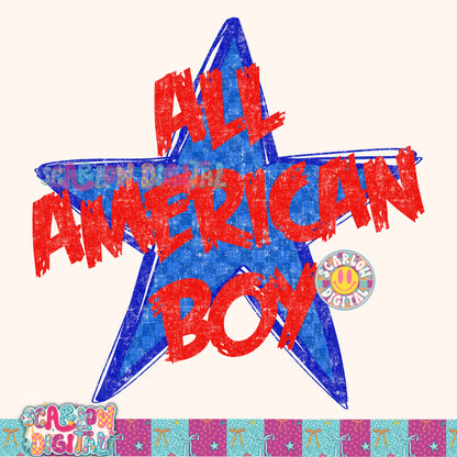 All American Boy PNG Digital Design