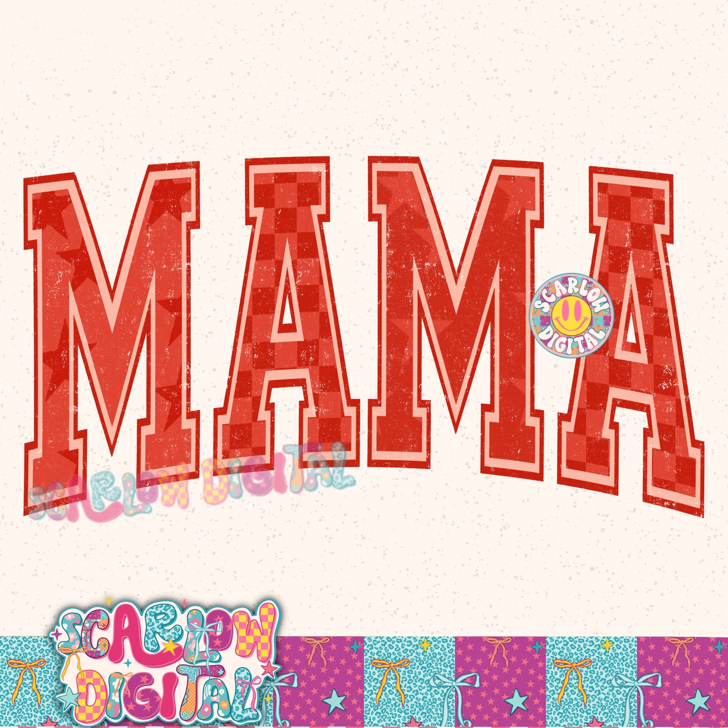 Red Mama PNG Digital Design